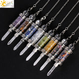 CSJA Clear Quartz Pendulum Natural Stone Pendant