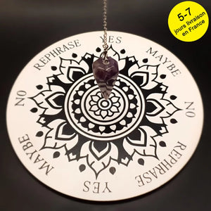 CSJA Natural Stone Crystal Pendulum Hexagonal Reiki Pink Quartz Amethyst G955