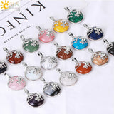 CSJA Elephant Pendant Natural Stone Crystal Charm for Necklace Making H018