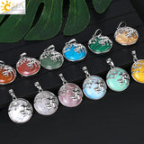CSJA Elephant Pendant Natural Stone Crystal Charm for Necklace Making H018