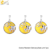 CSJA Elephant Pendant Natural Stone Crystal Charm for Necklace Making H018