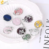 CSJA Elephant Pendant Natural Stone Crystal Charm for Necklace Making H018