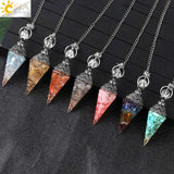 CSJA Dowsing Rods Crystal Resin Pendulum Cone Healing G841