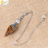 CSJA Dowsing Rods Crystal Resin Pendulum Cone Healing G841
