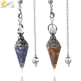 CSJA Dowsing Rods Crystal Resin Pendulum Cone Healing G841