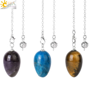 CSJA Egg Stone Pendulum for Dowsing Wicca Healing