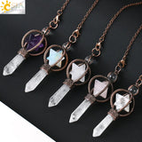 CSJA Merkaba Crystal Pendulum Clear Quartz