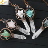 CSJA Merkaba Crystal Pendulum Clear Quartz