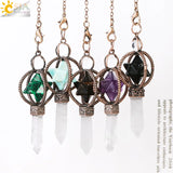 CSJA Merkaba Crystal Pendulum Clear Quartz