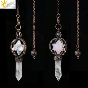 CSJA Merkaba Crystal Pendulum Clear Quartz