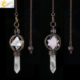 CSJA Merkaba Crystal Pendulum Clear Quartz
