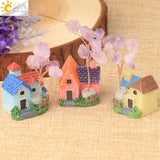 Fairy Garden Villa House Ornaments Purple Crystal Tree Life Crafts