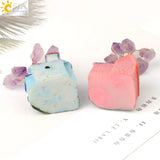 Fairy Garden Villa House Ornaments Purple Crystal Tree Life Crafts