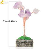 Fairy Garden Villa House Ornaments Purple Crystal Tree Life Crafts