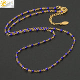 CSJA Beaded Luxe Chain Necklace Stainless Steel Wedding Gift