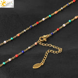 CSJA Beaded Luxe Chain Necklace Stainless Steel Wedding Gift
