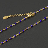 CSJA Beaded Luxe Chain Necklace Stainless Steel Wedding Gift