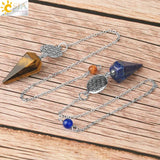 CSJA Flower of Life Dowsing Pendulum for Divination Cone