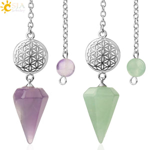 CSJA Flower of Life Dowsing Pendulum for Divination Cone