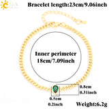 CSJA Crystal CZ Bead Charm Bangle Bracelet T036
