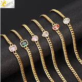 CSJA Crystal CZ Bead Charm Bangle Bracelet T036