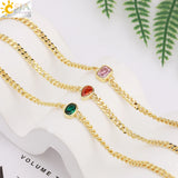 CSJA Crystal CZ Bead Charm Bangle Bracelet T036
