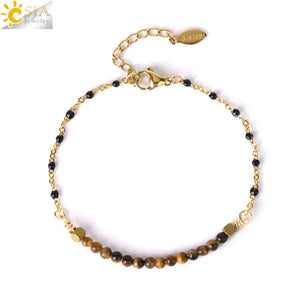 CSJA Pink Crystal Quartz Stainless Steel Bracelet for Women