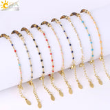 CSJA Pink Crystal Quartz Stainless Steel Bracelet for Women