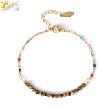CSJA Pink Crystal Quartz Stainless Steel Bracelet for Women