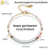 CSJA Pink Crystal Quartz Stainless Steel Bracelet for Women