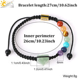 CSJA 7 Chakras Bracelet Reiki 6mm Beads Natural Stone Braided Yoga Healing