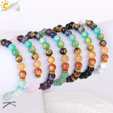 CSJA Healing 7 Chakra Bracelets Natural Stone 8mm Beads Crystal Bangle
