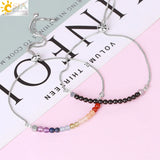 CSJA 7 Chakra Pink Crystal Bracelet