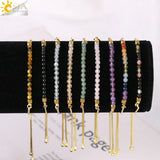 CSJA 7 Chakra Pink Crystal Bracelet