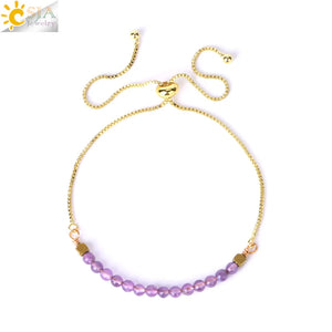 CSJA 7 Chakra Pink Crystal Bracelet