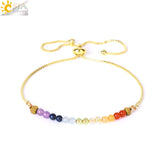 CSJA 7 Chakra Pink Crystal Bracelet