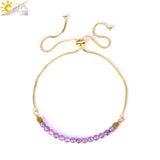 CSJA 7 Chakra Pink Crystal Bracelet