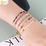 CSJA 7 Chakra Pink Crystal Bracelet