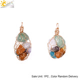 CSJA Healing 7 Chakras Pendant Necklaces Natural Raw Stone Crystal Necklace