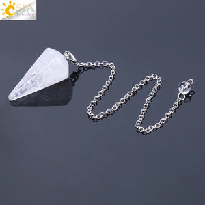 CSJA Pink Quartz Pendulum for Divination Dowsing