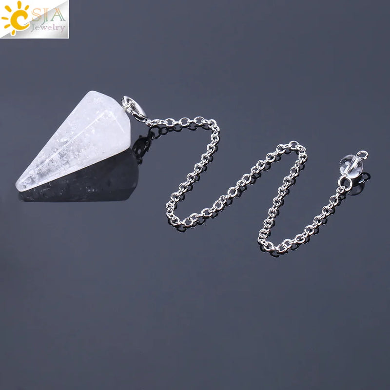 CSJA Pink Quartz Pendulum for Divination Dowsing