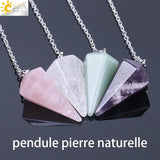 CSJA Pink Quartz Pendulum for Divination Dowsing