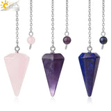 CSJA Pink Quartz Pendulum for Divination Dowsing