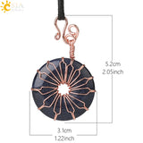 CSJA Amethyst Donut Pendant Crystal Necklace
