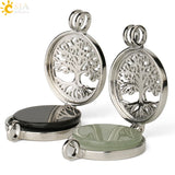 CSJA Healing Stone Pendant Tree of Life Aromatherapy Necklace
