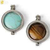 CSJA Healing Stone Pendant Tree of Life Aromatherapy Necklace