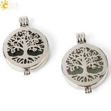 CSJA Healing Stone Pendant Tree of Life Aromatherapy Necklace