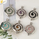 CSJA Spiral Locket Pendant Aromatherapy Diffuser Necklace G281