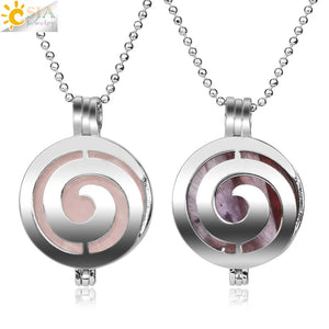 CSJA Spiral Locket Pendant Aromatherapy Diffuser Necklace G281