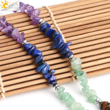 CSJA 7 Chakras Beads Pendant Necklace Natural Stone Chip Reiki Jewelry